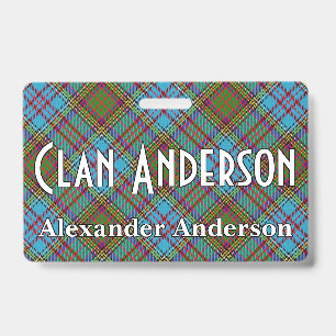 Snappy Clan Anderson Tartan ID Badge