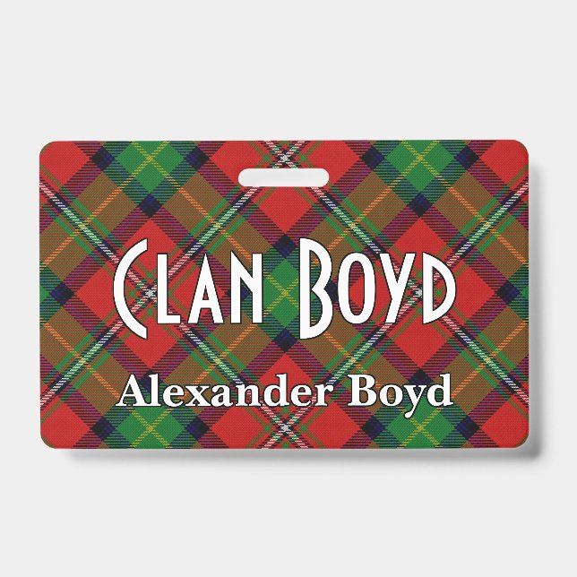 Snappy Clan Boyd Tartan ID Badge (Front)