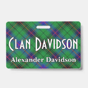 Snappy Clan Davidson Tartan ID Badge