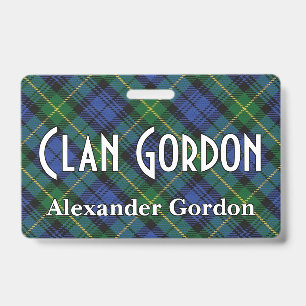 Snappy Clan Gordon Tartan ID Badge