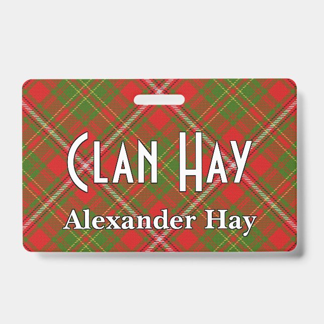 Snappy Clan Hay Tartan ID Badge (Front)