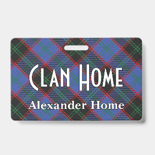Snappy Clan Home Hume Tartan ID Badge