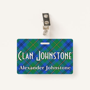 Snappy Clan Johnstone Johnston Tartan ID Badge