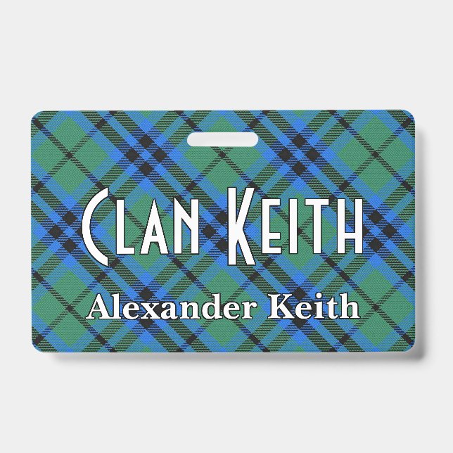 Snappy Clan Keith Tartan ID Badge (Front)