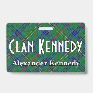 Snappy Clan Kennedy Tartan ID Badge