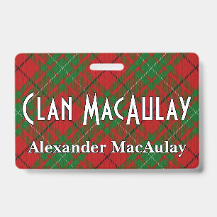 Snappy Clan MacAulay Tartan ID Badge