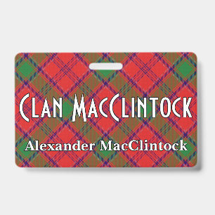 Snappy Clan MacClintock MacLintock Tartan ID Badge