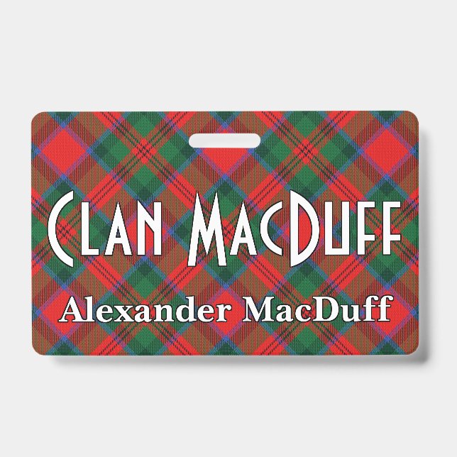 Snappy Clan MacDuff Tartan ID Badge (Front)