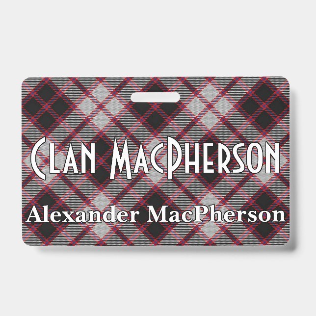 Snappy Clan MacPherson Tartan ID Badge (Front)