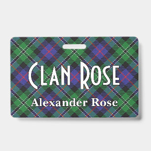 Snappy Clan Rose Tartan ID Badge