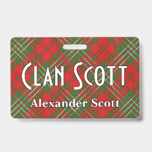Snappy Clan Scott Tartan ID Badge