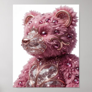 Snappy Gold GEM ENCRUSTED BEAR Modern Design Poster