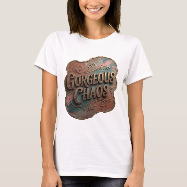 Snappy Gold GORGEOUS CHAOS Statement Tee (Front)