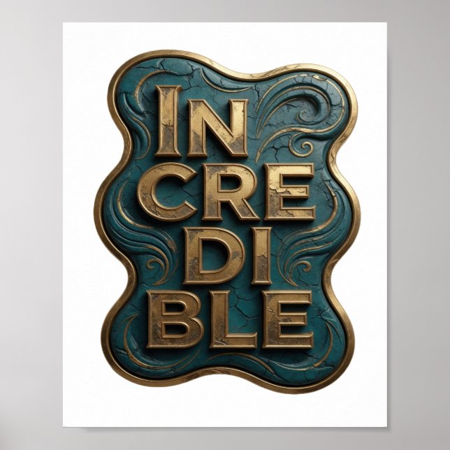 Snappy Gold INCREDIBLE 3D Text Art Poster (Front)