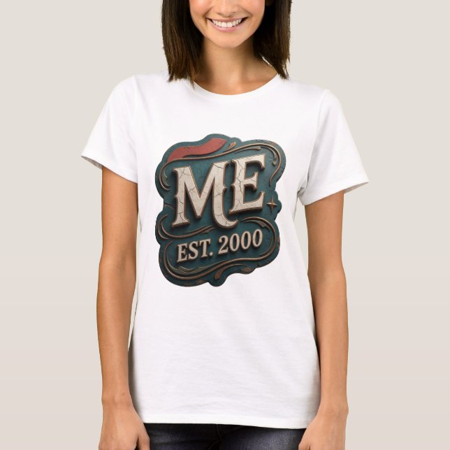 Snappy Gold ME EST 2000 Statement Design T-Shirt (Front)