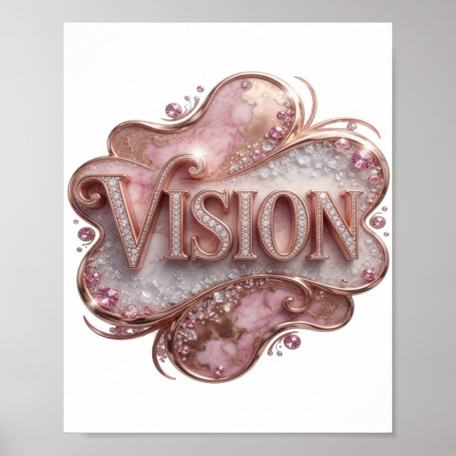 Snappy Gold VISION 3D Text Art Poster (Front)