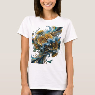 Snappy Gold WATERFALLING SUNFLOWERS Quote Shirt