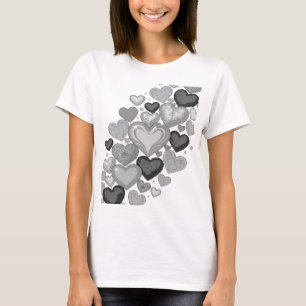 Snappy Gray HEARTS AND STARS Slogan Design T-Shirt