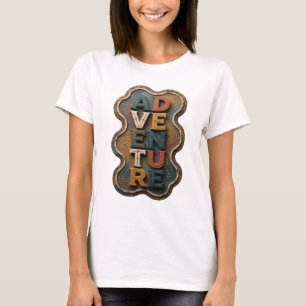 Snappy Orange ADVENTURE Statement Design T-Shirt