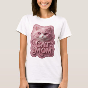 Snappy Pink CAT MOM Shirt Design