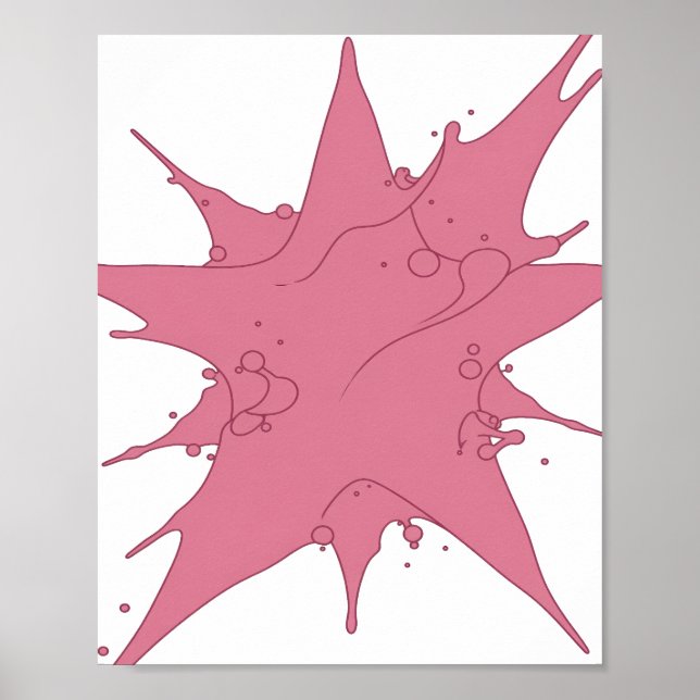 Snappy Pink PINK SPLASH Text Design Poster (Front)