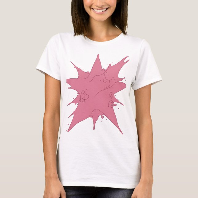 Snappy Pink PINK SPLASH Text Design T-Shirt (Front)