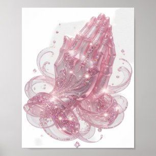 Snappy Pink PRAYING HANDS Poster