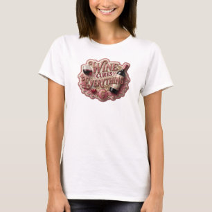Snappy Red WINE CURES EVERYTHING Print T-Shirt