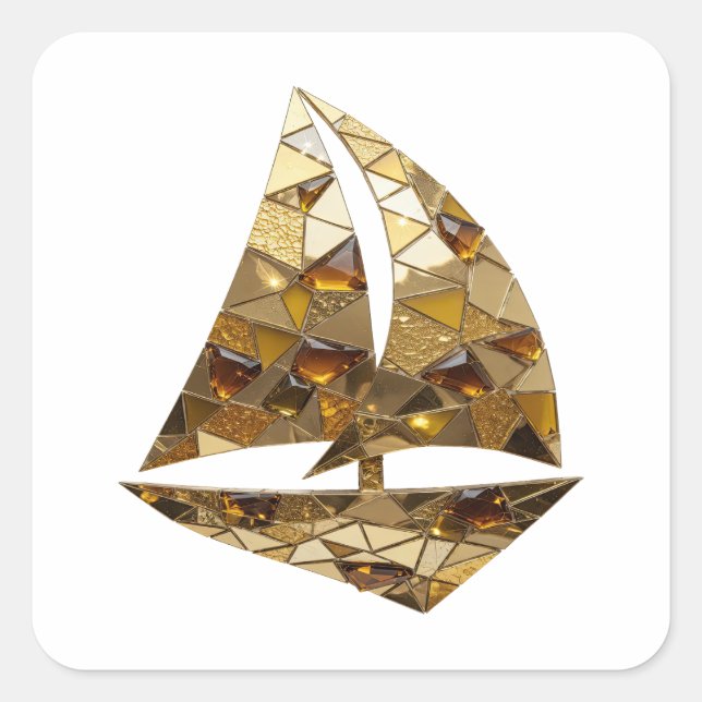 Snappy Silver Abstract Square Sticker (Front)