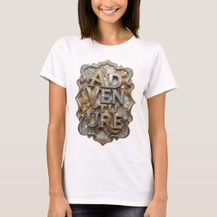 Snappy Silver ADVENTURE Text Design T-Shirt