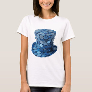 Snappy Silver BLUE COINS HAT 3D Text Art T-Shirt