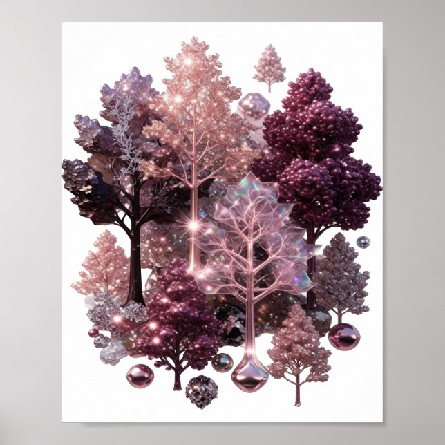 Snappy Silver GLOWING TREES Poster (Front)