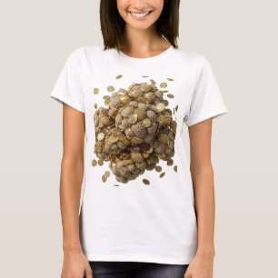 Snappy Silver GOLDEN COINS AND STARS Bold Design T-Shirt