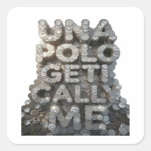 Snappy Silver UNA POLO GETI CALLA ME Gift Sticker