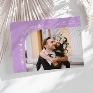 Snapshot Happiest Day Lemon Wisteria Wedding Photo Thank You Card