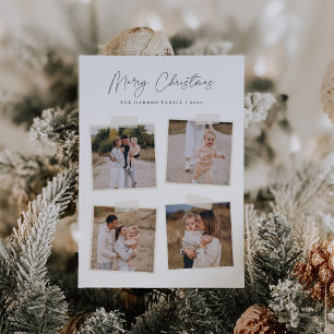 Snapshot   Merry Christmas 4 Photo Holiday Card