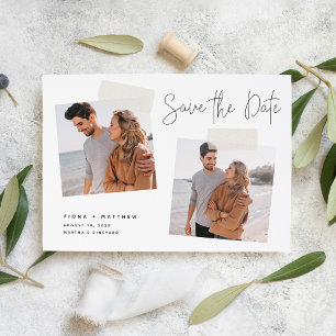 Snapshot Modern Casual Two Photo Save The Date
