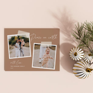 Snapshot   Peace on Earth Two Photo Holiday Card