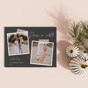 Snapshot Peace on Earth Two Photo Holiday Card