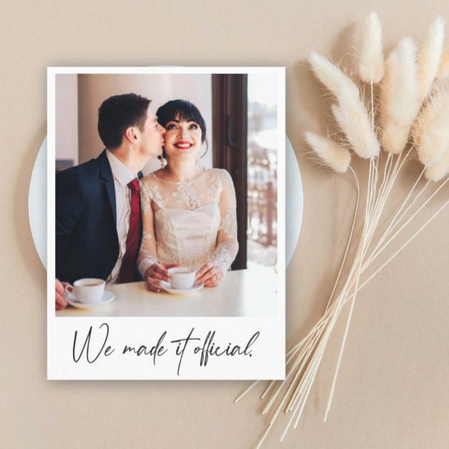 Snapshot Photo Wedding Announcement Postcard (Creator Uploaded)