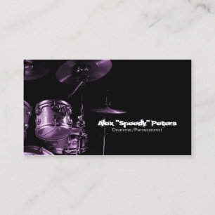 Snare and Tom Purple Drummer Business Card