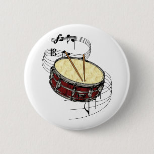 Snare Drum 6 Cm Round Badge