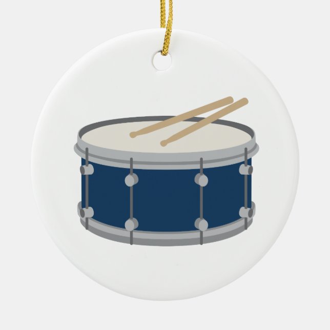 Snare Drum Ceramic Ornament (Front)