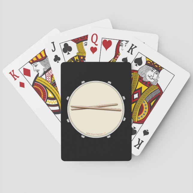 Snare Drum Drumsticks Custom Playing Cards Deck (Back)