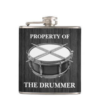 Snare Drum Drumsticks Rock & Roll Musician Drummer Hip Flask