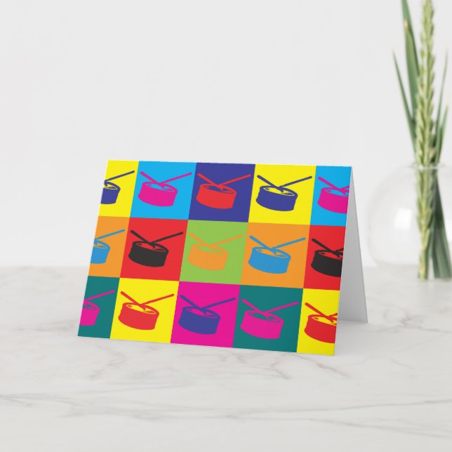 Snare Drum Pop Art Card (Front)