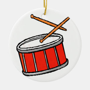 Snare Drum Red Ceramic Tree Decoration