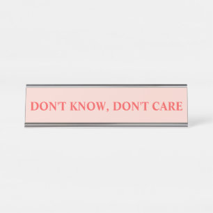 Snarky and Sarcastic Sayings in Blush and Red Desk Name Plate