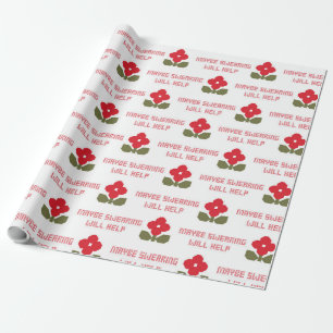 Snarky Cross Stitch Funny Adult Humor Irreverent Wrapping Paper