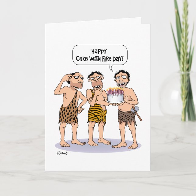 Snarky "Fire with Cake" Birthday Card (Front)